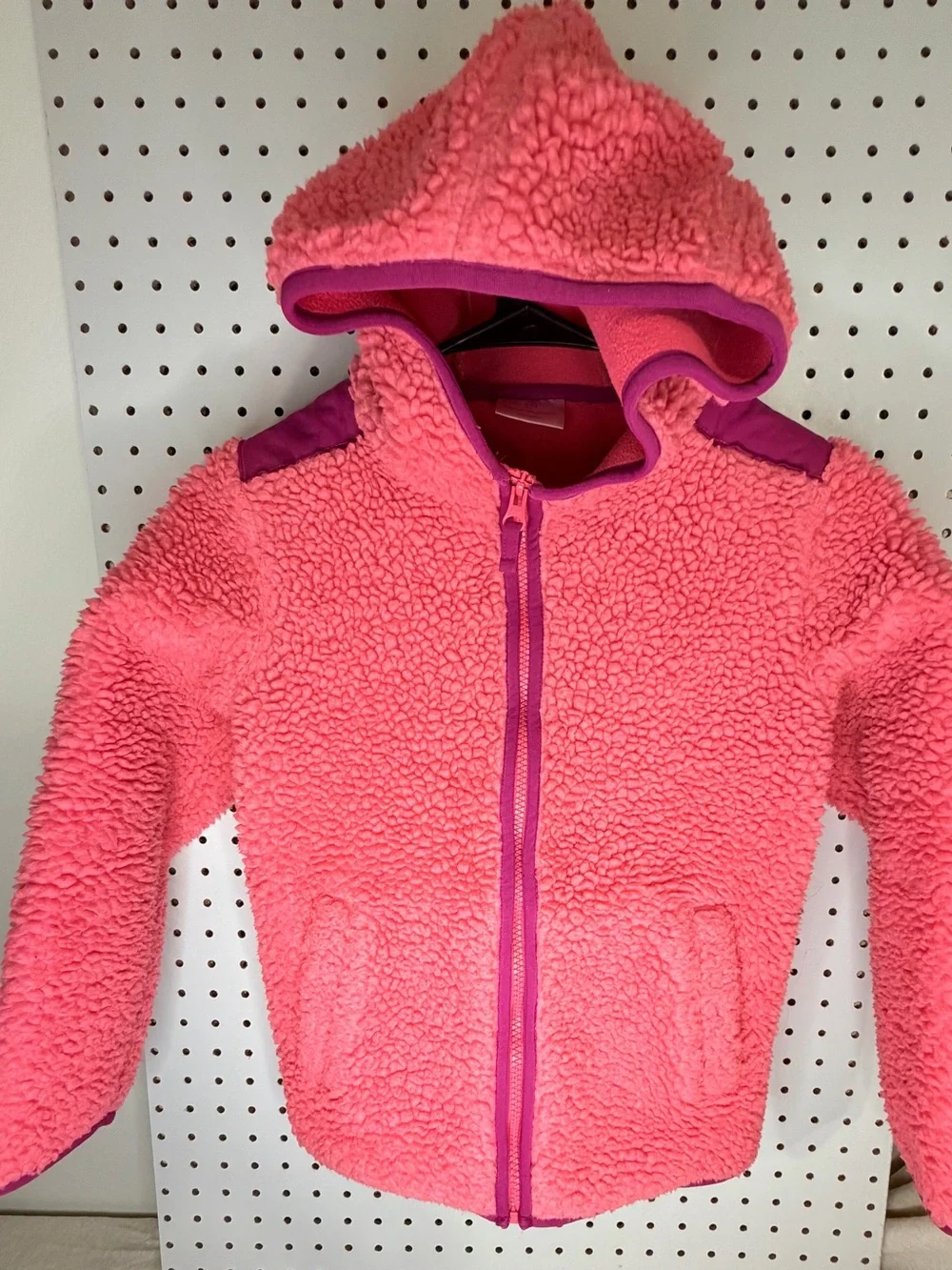 Hanna Andersson Thick Sherpa Fleece Hooded Jacket Pink Size 130 / US 8